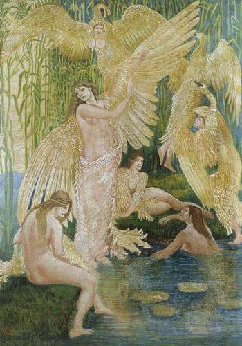 Walter Crane The Swan Maidens France oil painting art